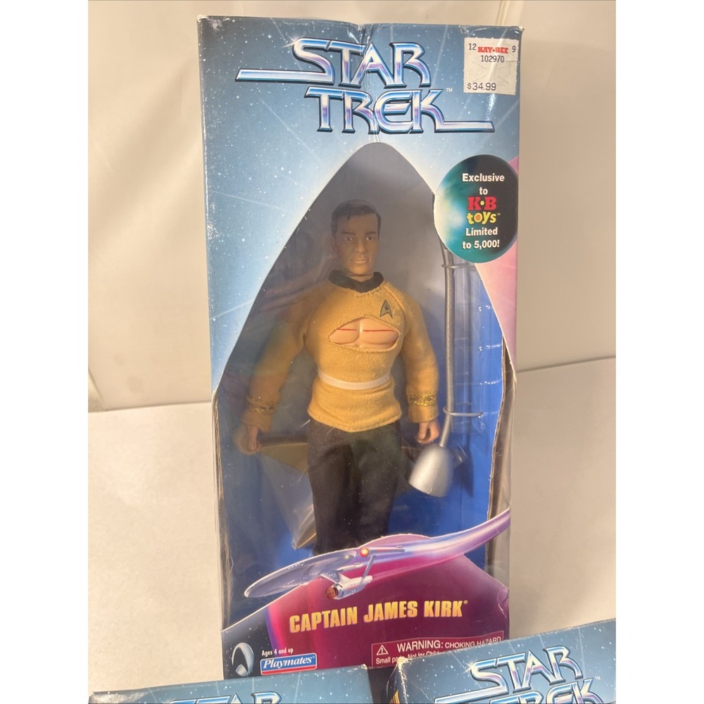 Lot of 3 Star Trek Captain Kirk 9" Action Figure New Playmates - Picture 9 of 11